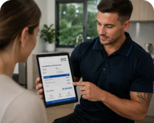 Going through the estimate with a Yennora customer